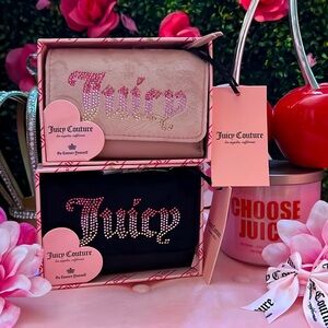 🩷🍒Juicy couture velour bling wallet set